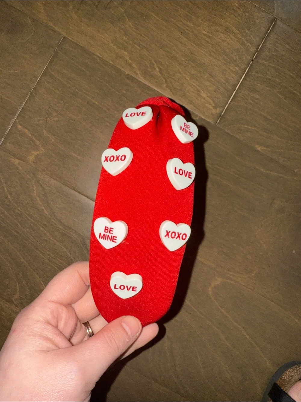 Red Headband with Heart Buttons
